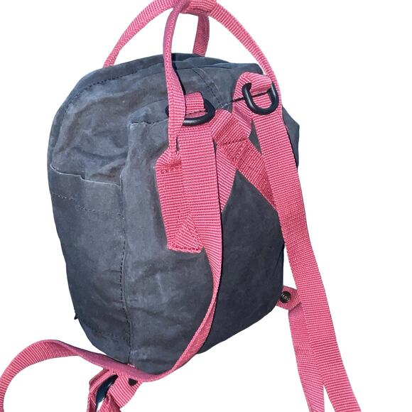 Fjallraven Kanken Mini Backpack Black Ox Red Straps 23561 Small 7L Daypack Bag main image 9